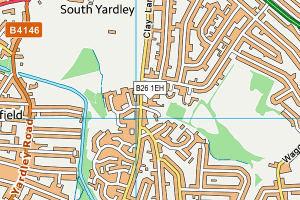 B26 1EH map - OS VectorMap District (Ordnance Survey)