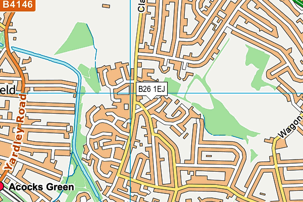 B26 1EJ map - OS VectorMap District (Ordnance Survey)