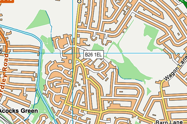 B26 1EL map - OS VectorMap District (Ordnance Survey)