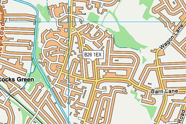 B26 1EX map - OS VectorMap District (Ordnance Survey)