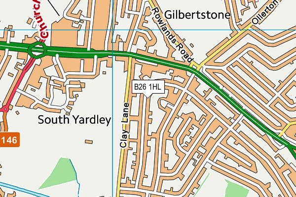 B26 1HL map - OS VectorMap District (Ordnance Survey)