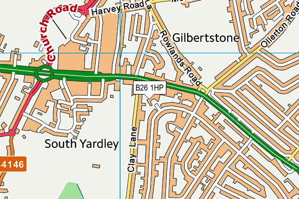 B26 1HP map - OS VectorMap District (Ordnance Survey)