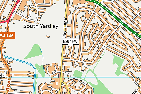 B26 1HW map - OS VectorMap District (Ordnance Survey)