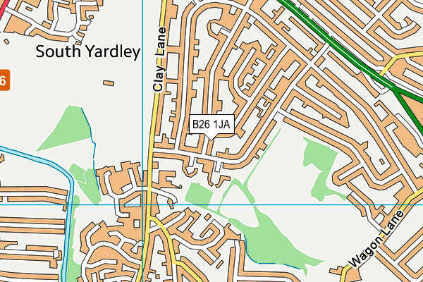 B26 1JA map - OS VectorMap District (Ordnance Survey)