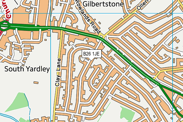 B26 1JE map - OS VectorMap District (Ordnance Survey)