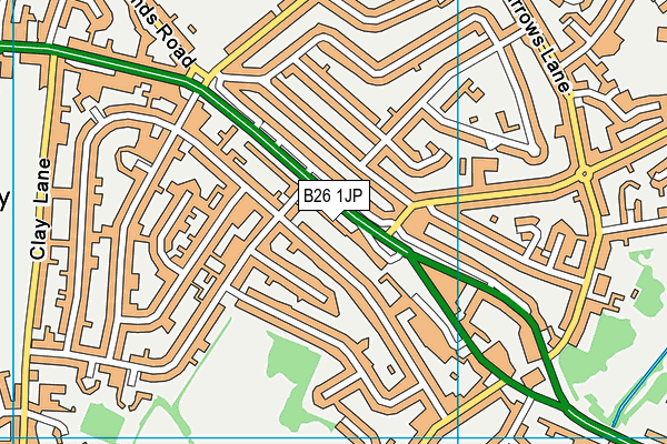 B26 1JP map - OS VectorMap District (Ordnance Survey)