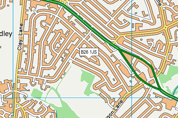 B26 1JS map - OS VectorMap District (Ordnance Survey)