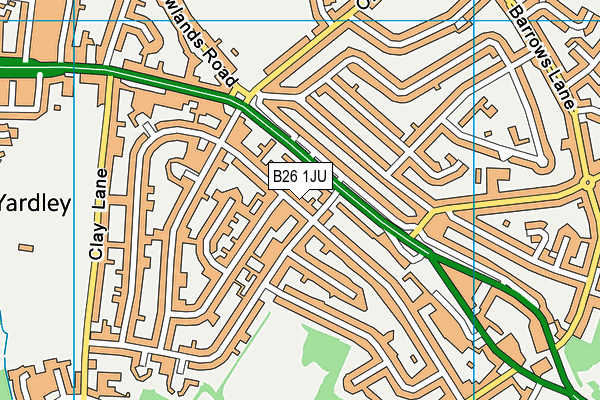 B26 1JU map - OS VectorMap District (Ordnance Survey)