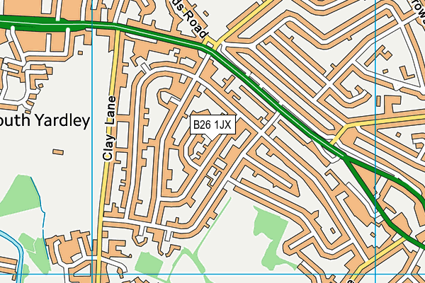 B26 1JX map - OS VectorMap District (Ordnance Survey)