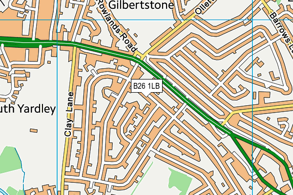 B26 1LB map - OS VectorMap District (Ordnance Survey)