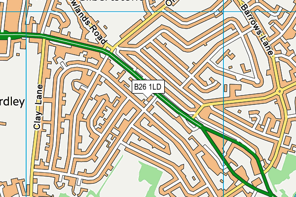 B26 1LD map - OS VectorMap District (Ordnance Survey)
