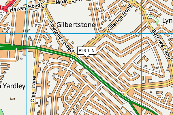 B26 1LN map - OS VectorMap District (Ordnance Survey)