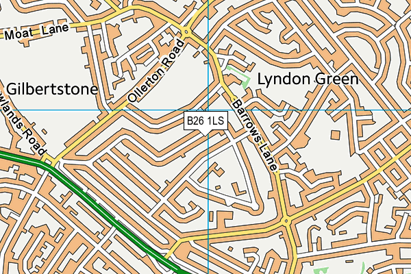 B26 1LS map - OS VectorMap District (Ordnance Survey)