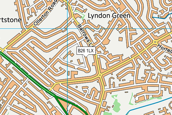 B26 1LX map - OS VectorMap District (Ordnance Survey)