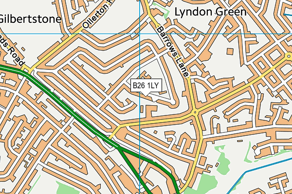 B26 1LY map - OS VectorMap District (Ordnance Survey)