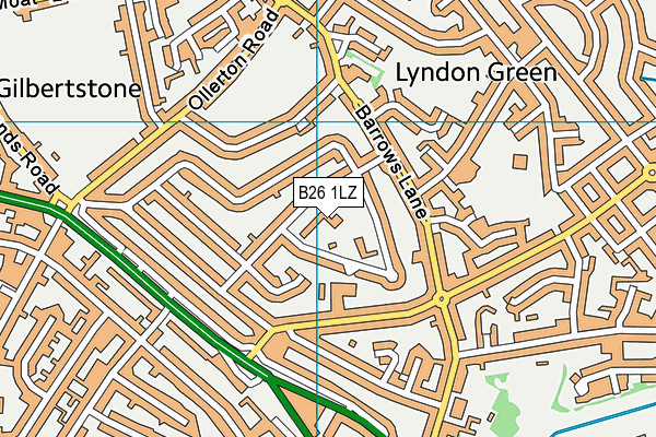 B26 1LZ map - OS VectorMap District (Ordnance Survey)