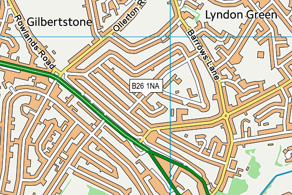 B26 1NA map - OS VectorMap District (Ordnance Survey)