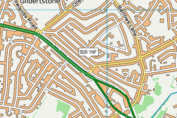 B26 1NF map - OS VectorMap District (Ordnance Survey)