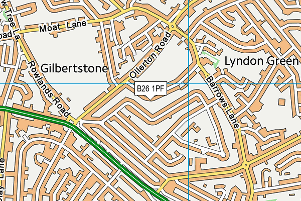 B26 1PF map - OS VectorMap District (Ordnance Survey)