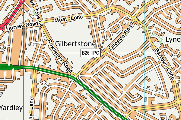 B26 1PG map - OS VectorMap District (Ordnance Survey)