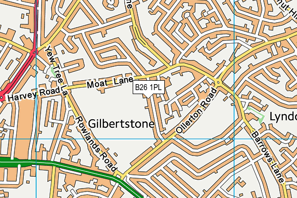 B26 1PL map - OS VectorMap District (Ordnance Survey)