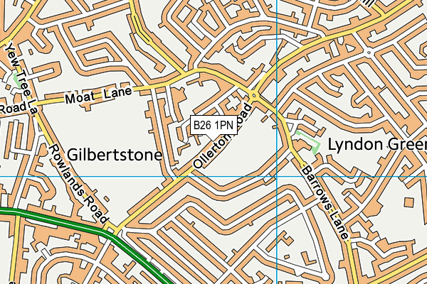 B26 1PN map - OS VectorMap District (Ordnance Survey)