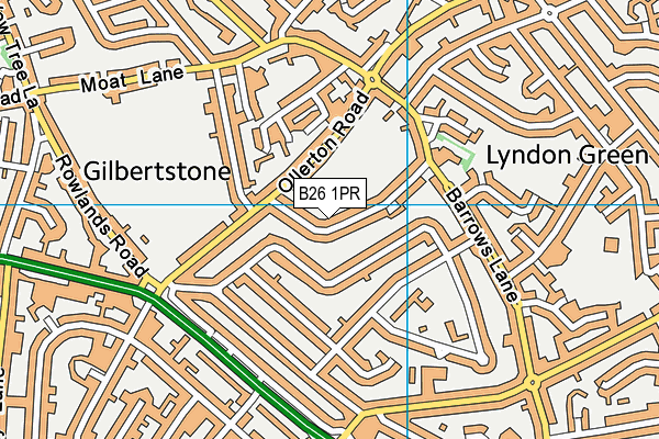 B26 1PR map - OS VectorMap District (Ordnance Survey)