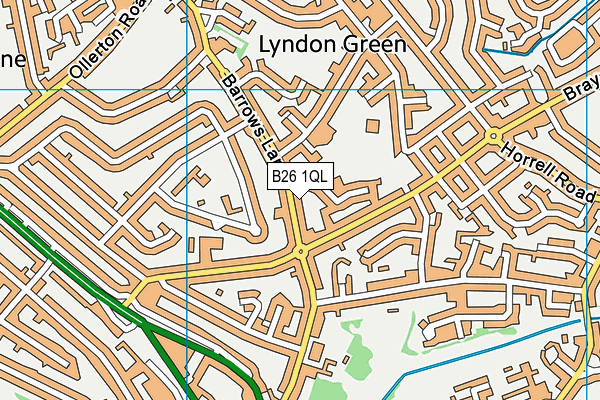 B26 1QL map - OS VectorMap District (Ordnance Survey)