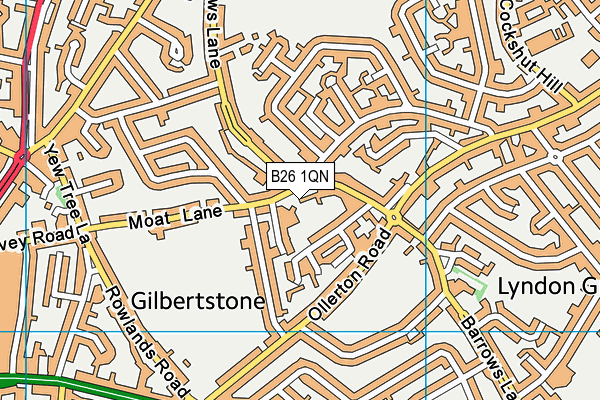 B26 1QN map - OS VectorMap District (Ordnance Survey)