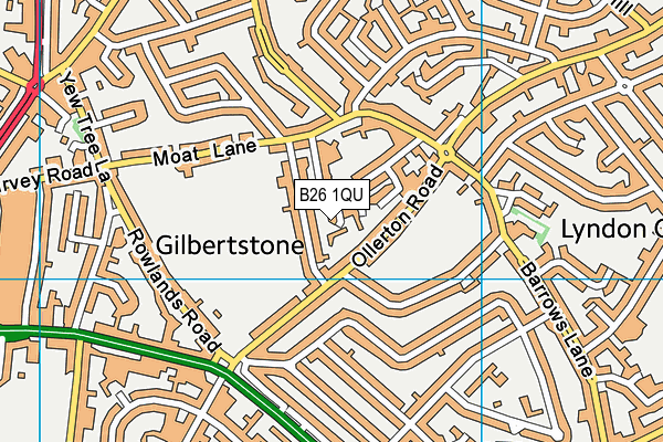 B26 1QU map - OS VectorMap District (Ordnance Survey)