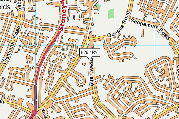 B26 1RY map - OS VectorMap District (Ordnance Survey)