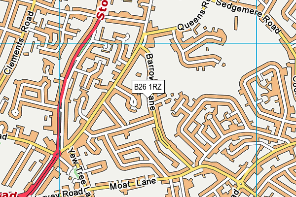 B26 1RZ map - OS VectorMap District (Ordnance Survey)