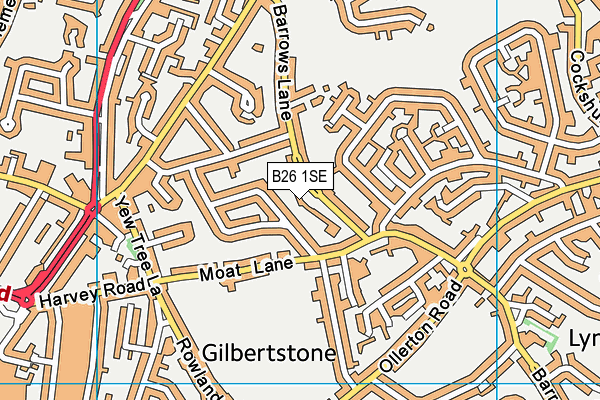 B26 1SE map - OS VectorMap District (Ordnance Survey)