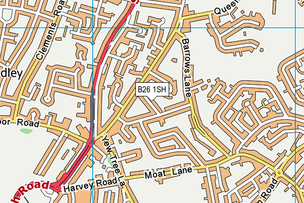 B26 1SH map - OS VectorMap District (Ordnance Survey)