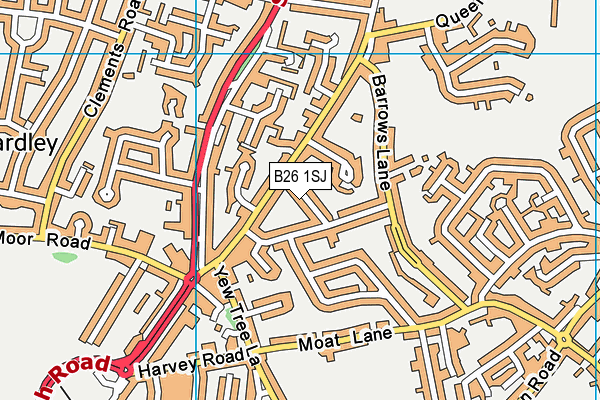 B26 1SJ map - OS VectorMap District (Ordnance Survey)