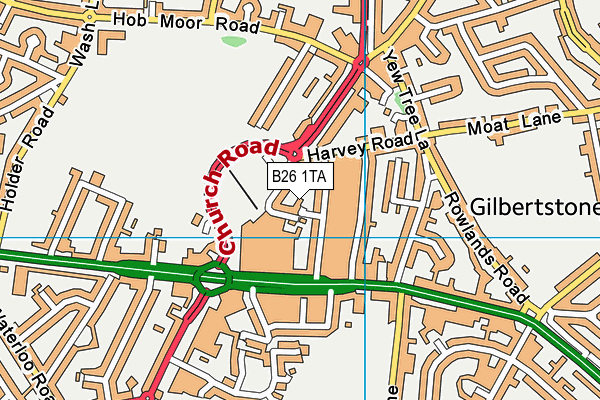 B26 1TA map - OS VectorMap District (Ordnance Survey)
