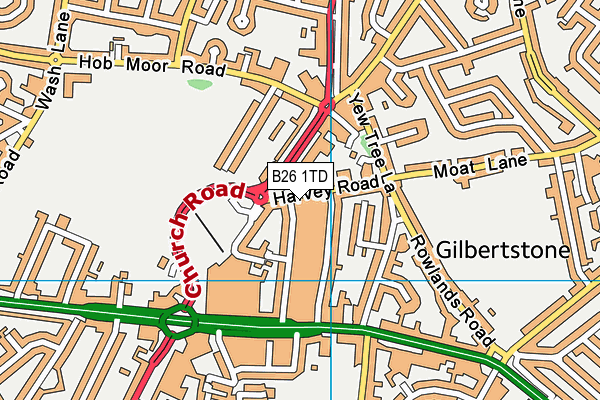 Yardley Primary School map (B26 1TD) - OS VectorMap District (Ordnance Survey)