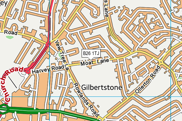 B26 1TJ map - OS VectorMap District (Ordnance Survey)