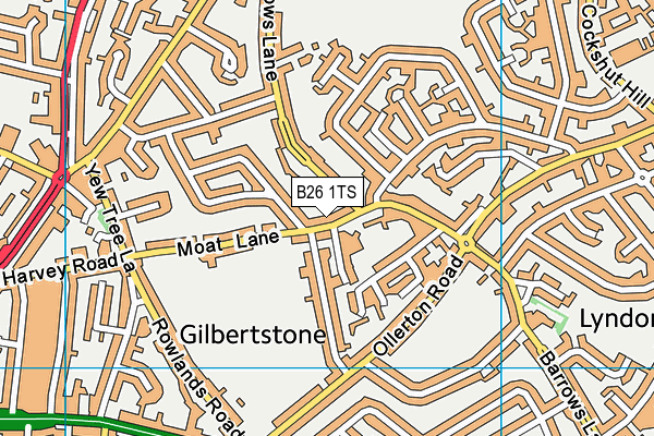 B26 1TS map - OS VectorMap District (Ordnance Survey)