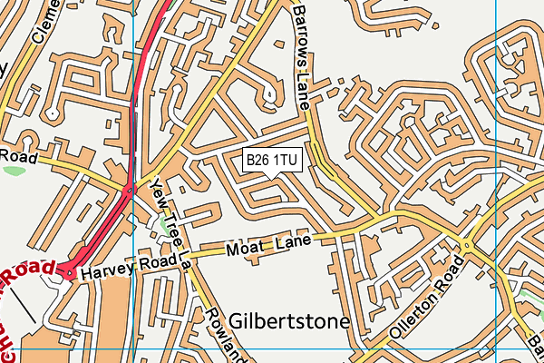 B26 1TU map - OS VectorMap District (Ordnance Survey)