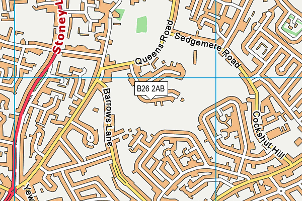 B26 2AB map - OS VectorMap District (Ordnance Survey)