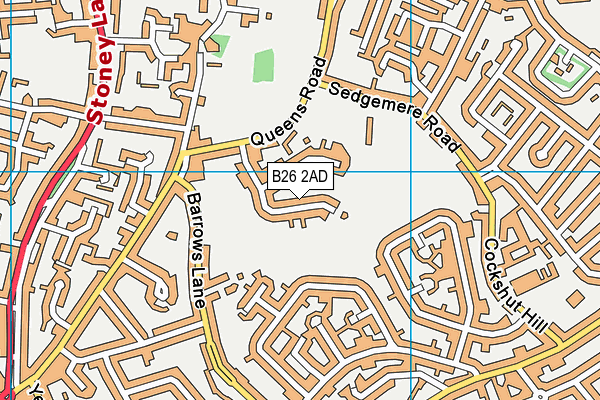 B26 2AD map - OS VectorMap District (Ordnance Survey)