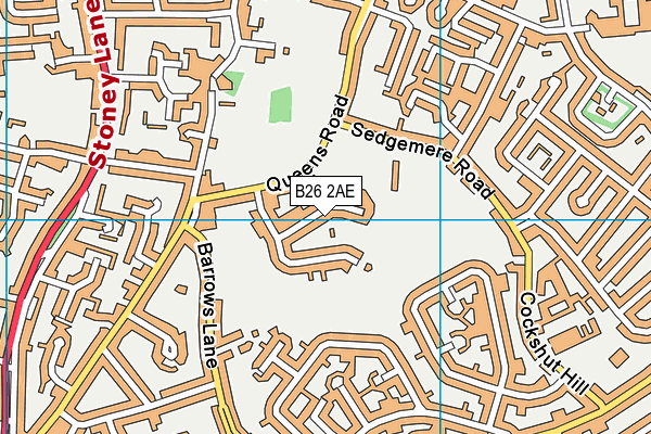 B26 2AE map - OS VectorMap District (Ordnance Survey)