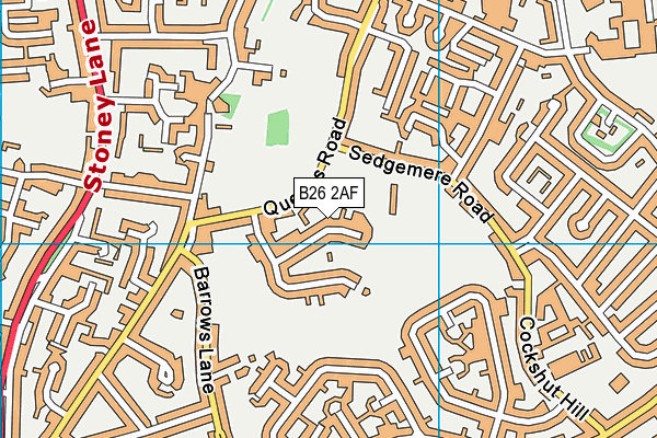 B26 2AF map - OS VectorMap District (Ordnance Survey)