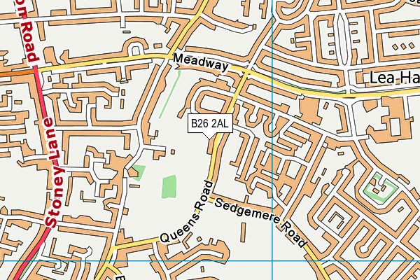 B26 2AL map - OS VectorMap District (Ordnance Survey)