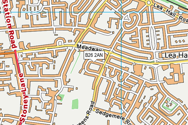 B26 2AN map - OS VectorMap District (Ordnance Survey)