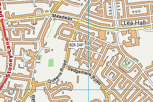 B26 2AP map - OS VectorMap District (Ordnance Survey)