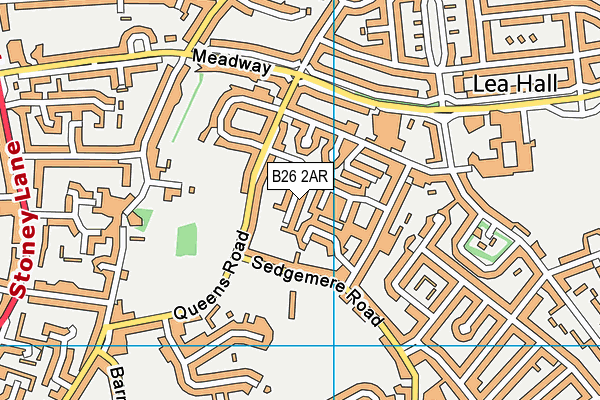 B26 2AR map - OS VectorMap District (Ordnance Survey)