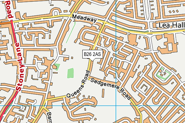 B26 2AS map - OS VectorMap District (Ordnance Survey)