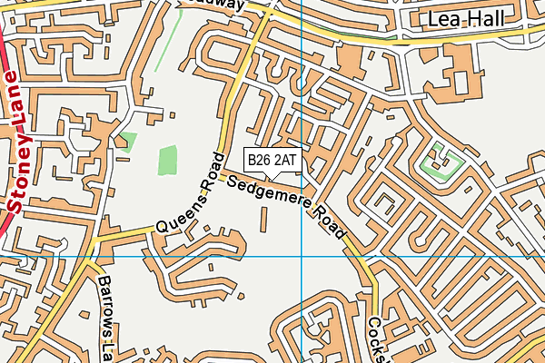 B26 2AT map - OS VectorMap District (Ordnance Survey)